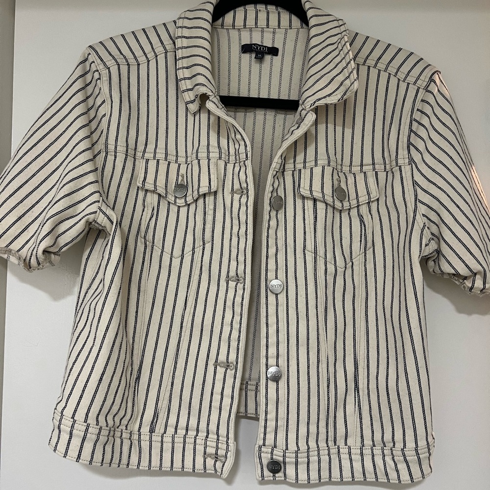 Striped denim button shirt